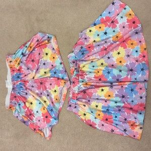 Terez Multicolor Floral Skirt and Shorts GIRLS 10/12